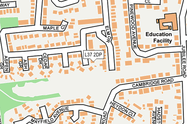 L37 2DP map - OS OpenMap – Local (Ordnance Survey)