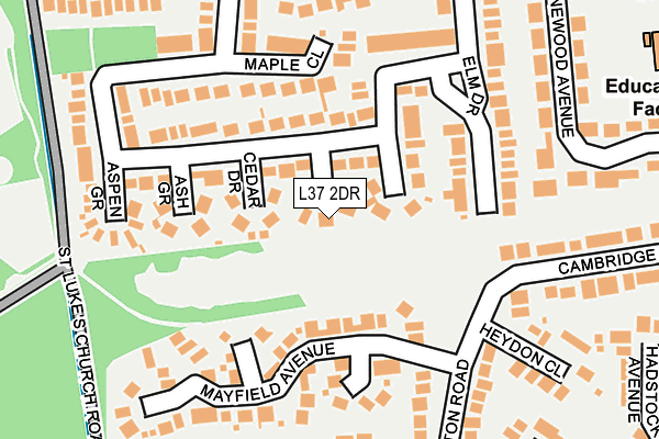 L37 2DR map - OS OpenMap – Local (Ordnance Survey)