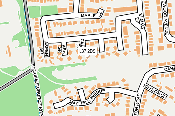 L37 2DS map - OS OpenMap – Local (Ordnance Survey)