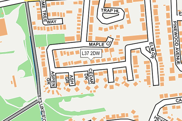 L37 2DW map - OS OpenMap – Local (Ordnance Survey)