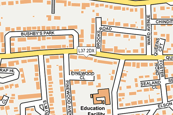 L37 2DX map - OS OpenMap – Local (Ordnance Survey)