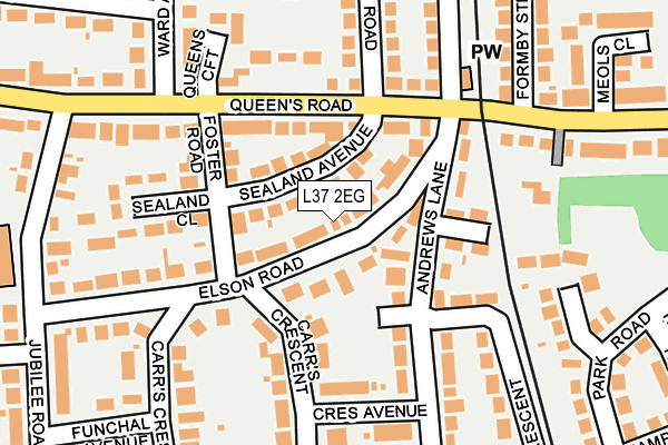 L37 2EG map - OS OpenMap – Local (Ordnance Survey)