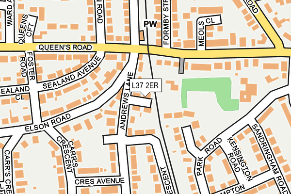 L37 2ER map - OS OpenMap – Local (Ordnance Survey)