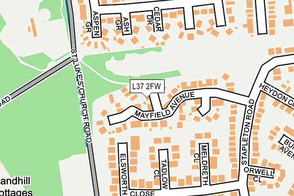 L37 2FW map - OS OpenMap – Local (Ordnance Survey)