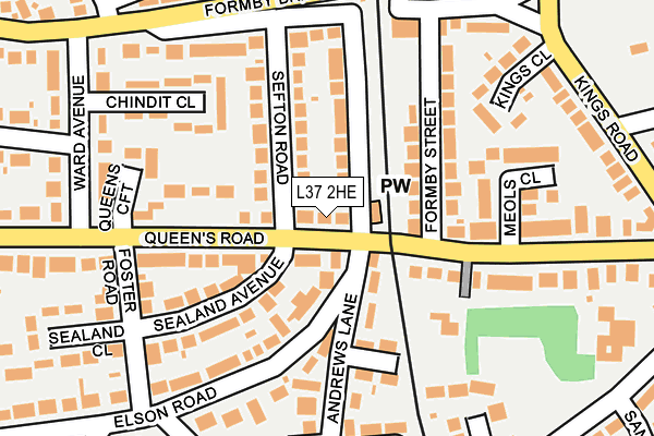 L37 2HE map - OS OpenMap – Local (Ordnance Survey)