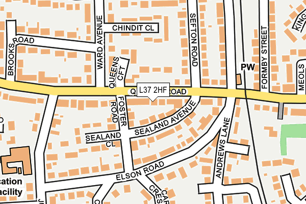 L37 2HF map - OS OpenMap – Local (Ordnance Survey)