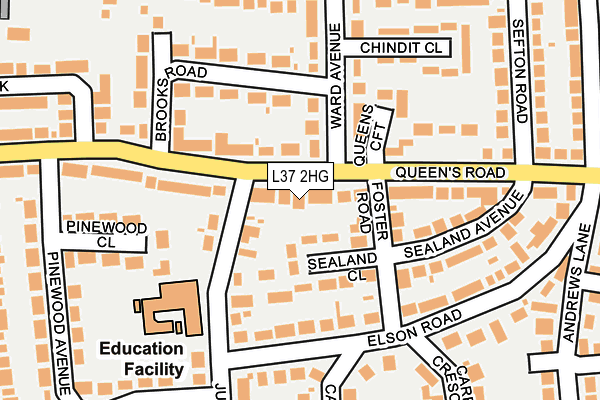 L37 2HG map - OS OpenMap – Local (Ordnance Survey)