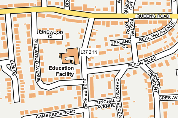 L37 2HN map - OS OpenMap – Local (Ordnance Survey)