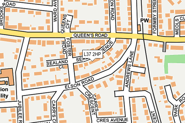 L37 2HP map - OS OpenMap – Local (Ordnance Survey)