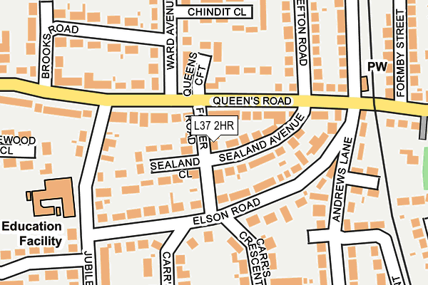 L37 2HR map - OS OpenMap – Local (Ordnance Survey)