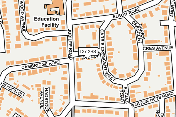 L37 2HS map - OS OpenMap – Local (Ordnance Survey)