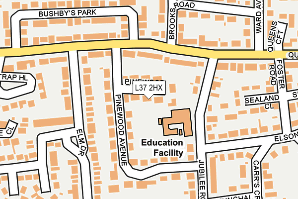 L37 2HX map - OS OpenMap – Local (Ordnance Survey)