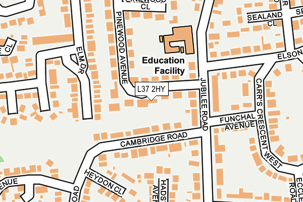 L37 2HY map - OS OpenMap – Local (Ordnance Survey)