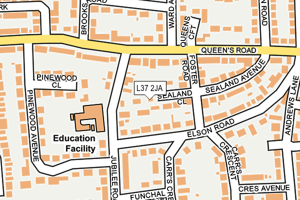 L37 2JA map - OS OpenMap – Local (Ordnance Survey)