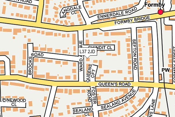 L37 2JD map - OS OpenMap – Local (Ordnance Survey)