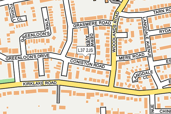 L37 2JS map - OS OpenMap – Local (Ordnance Survey)