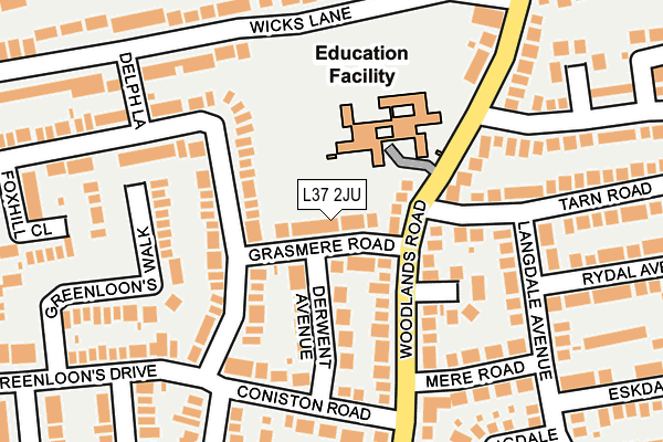 L37 2JU map - OS OpenMap – Local (Ordnance Survey)