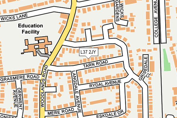 L37 2JY map - OS OpenMap – Local (Ordnance Survey)