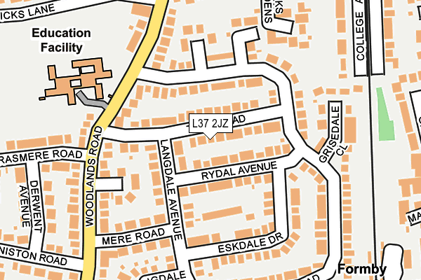 L37 2JZ map - OS OpenMap – Local (Ordnance Survey)