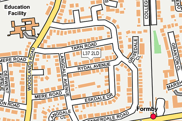 L37 2LD map - OS OpenMap – Local (Ordnance Survey)