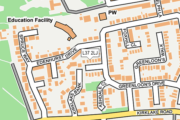 L37 2LJ map - OS OpenMap – Local (Ordnance Survey)