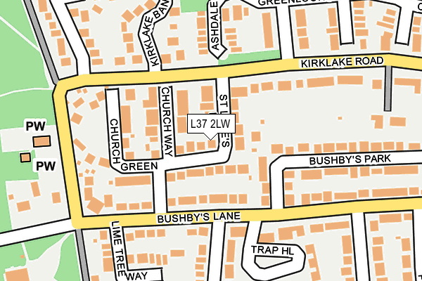 L37 2LW map - OS OpenMap – Local (Ordnance Survey)