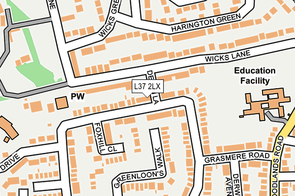 L37 2LX map - OS OpenMap – Local (Ordnance Survey)