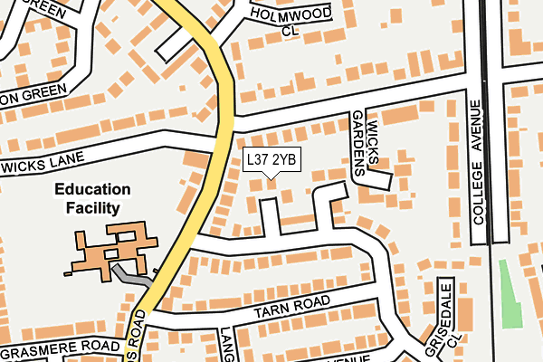 L37 2YB map - OS OpenMap – Local (Ordnance Survey)