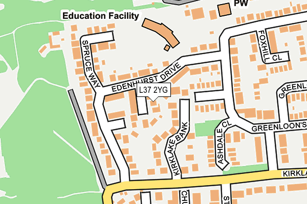 L37 2YG map - OS OpenMap – Local (Ordnance Survey)