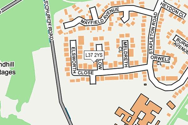 L37 2YS map - OS OpenMap – Local (Ordnance Survey)