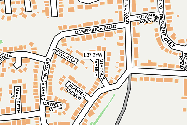 L37 2YW map - OS OpenMap – Local (Ordnance Survey)