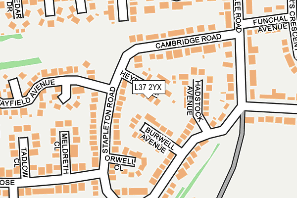 L37 2YX map - OS OpenMap – Local (Ordnance Survey)