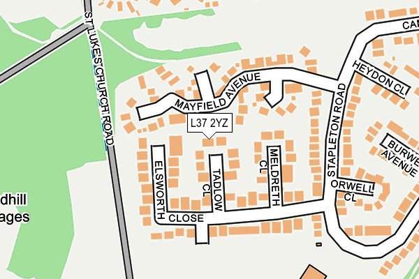 L37 2YZ map - OS OpenMap – Local (Ordnance Survey)