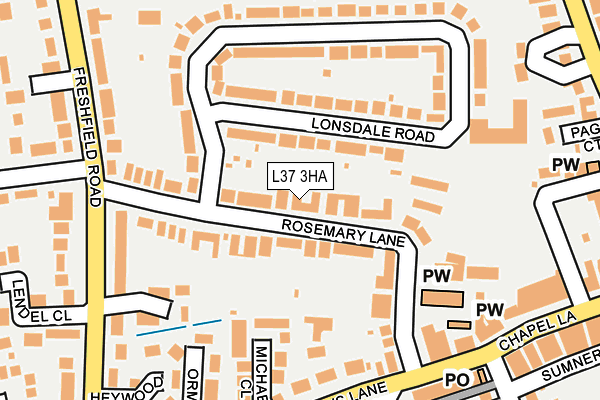 L37 3HA map - OS OpenMap – Local (Ordnance Survey)