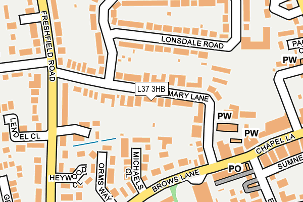 L37 3HB map - OS OpenMap – Local (Ordnance Survey)