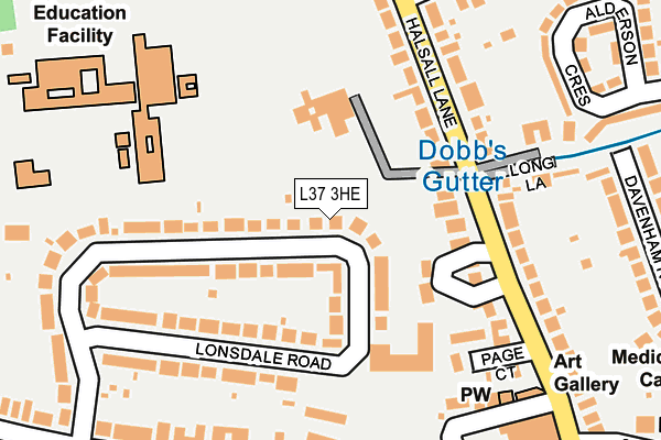 L37 3HE map - OS OpenMap – Local (Ordnance Survey)