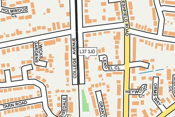 L37 3JD map - OS OpenMap – Local (Ordnance Survey)
