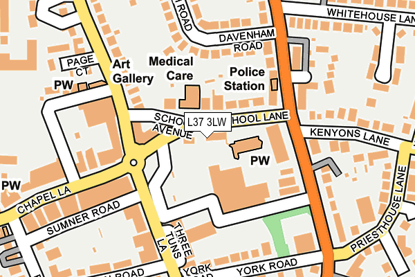 L37 3LW map - OS OpenMap – Local (Ordnance Survey)