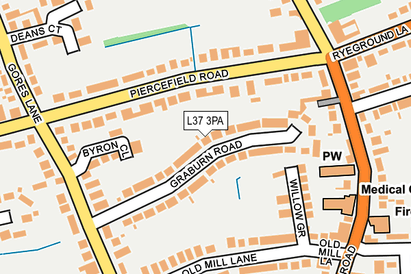 L37 3PA map - OS OpenMap – Local (Ordnance Survey)