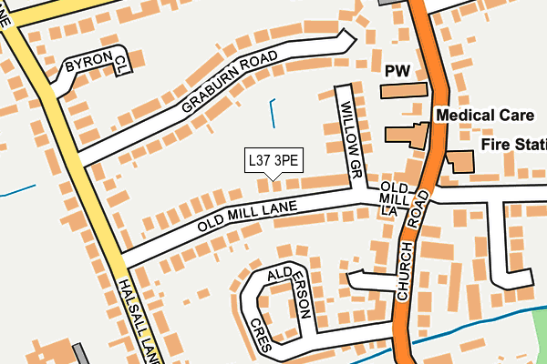 L37 3PE map - OS OpenMap – Local (Ordnance Survey)