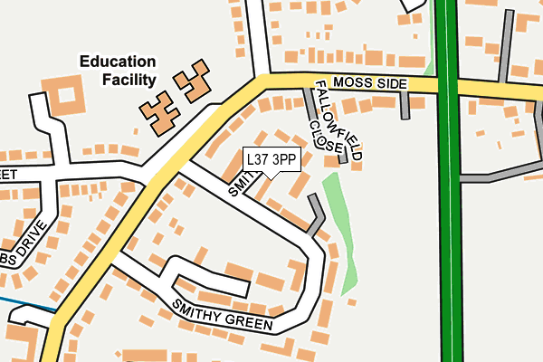 L37 3PP map - OS OpenMap – Local (Ordnance Survey)