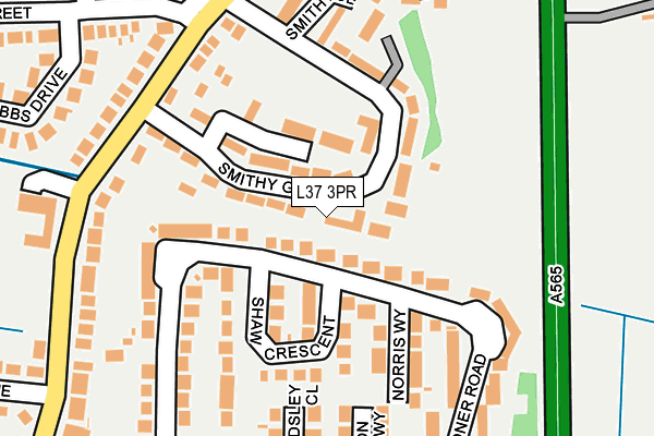 L37 3PR map - OS OpenMap – Local (Ordnance Survey)