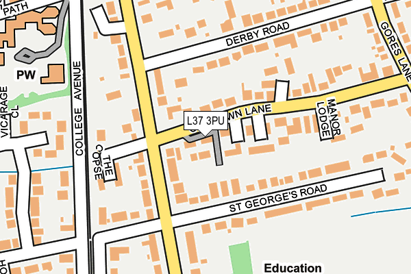 L37 3PU map - OS OpenMap – Local (Ordnance Survey)