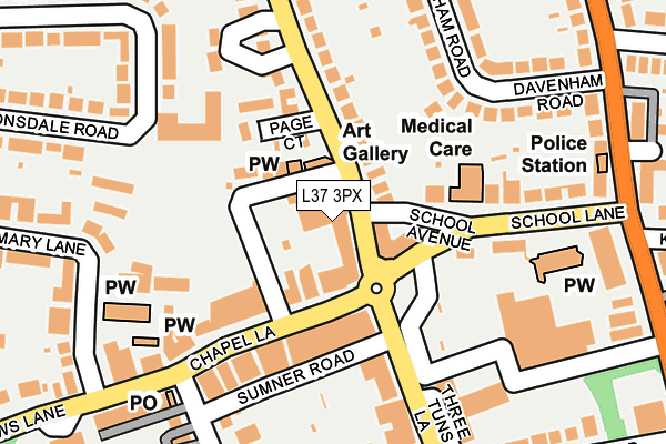 L37 3PX map - OS OpenMap – Local (Ordnance Survey)