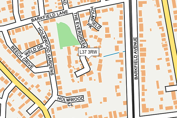 L37 3RW map - OS OpenMap – Local (Ordnance Survey)