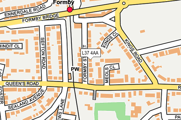 L37 4AA map - OS OpenMap – Local (Ordnance Survey)