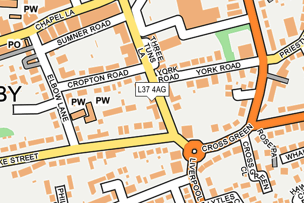 L37 4AG map - OS OpenMap – Local (Ordnance Survey)