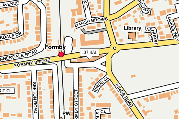 L37 4AL map - OS OpenMap – Local (Ordnance Survey)