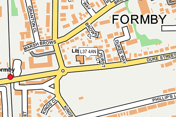 L37 4AN map - OS OpenMap – Local (Ordnance Survey)