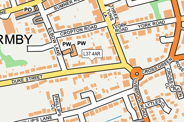 L37 4AR map - OS OpenMap – Local (Ordnance Survey)